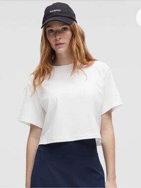 lululemon athletica White Boxy Crop Tee